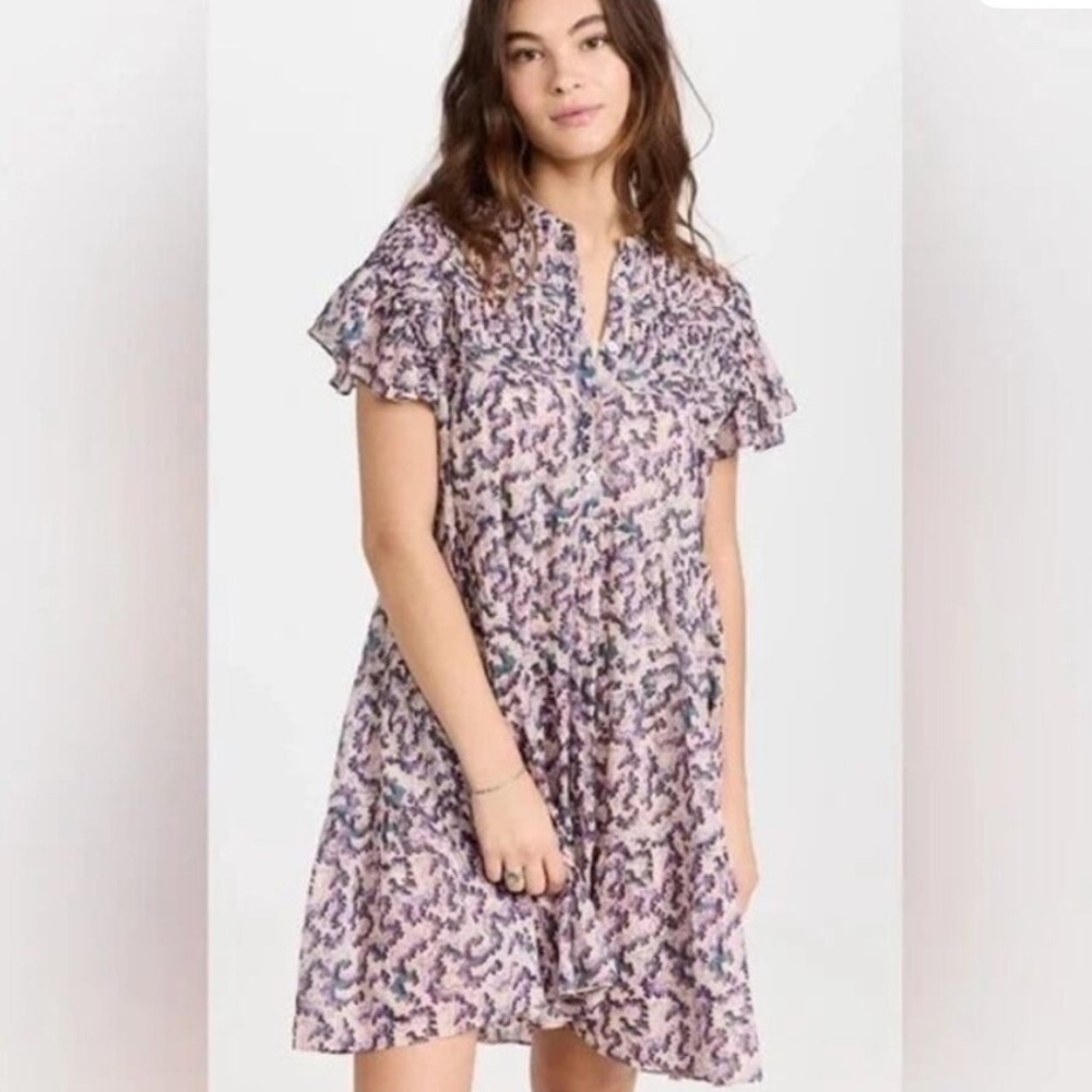 Isabel Marant Étoile Lanikaye Purple Floral Dress Size 38 EUC